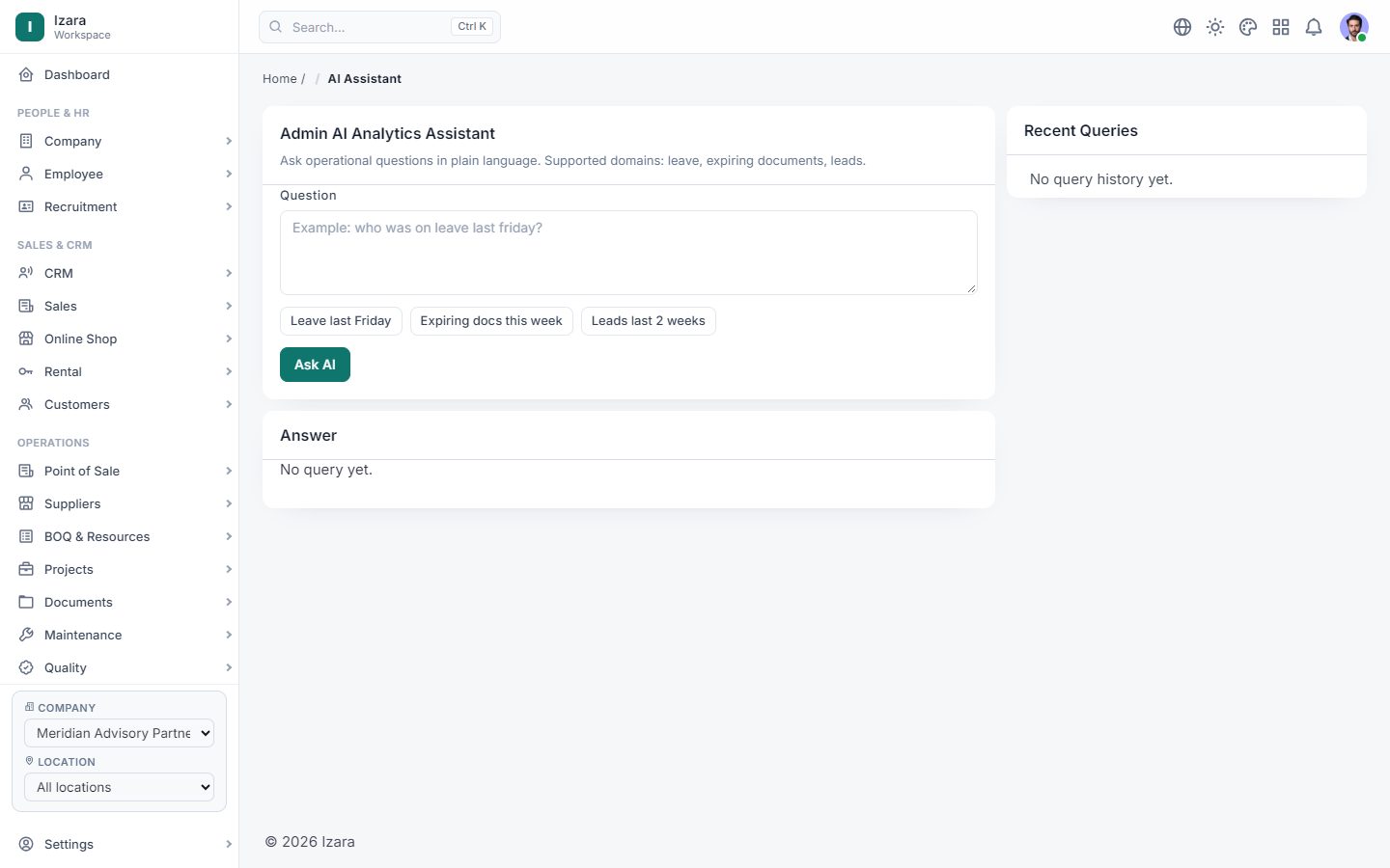 Ask about your business in plain language