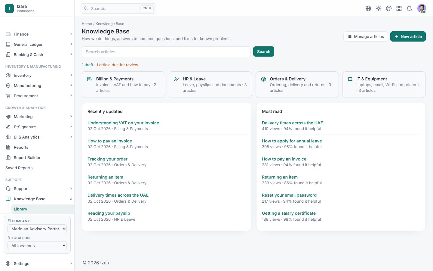 Your team's knowledge base